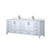 Lexora Jacques 84 in. W White Bath Vanity Cabinet, Cultured Marble Top, and Faucet Set