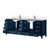 Lexora LVJ84DE301 Jacques 84 in. W Navy Blue Bath Vanity Cabinet, Cultured Marble Top, and Faucet Set