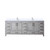 Lexora LVJ84DD201 Jacques 84 in. W Distressed Grey Double Sink Vanity Cabinet, White Quartz Top, and Faucet Set
