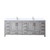 Lexora LVJ84DD301 Jacques 84 in. W Distressed Grey Bath Vanity Cabinet, Cultured Marble Top, and Faucet Set