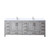 Lexora Jacques 84 in. W Distressed Grey Bath Vanity Cabinet, Cultured Marble Top, and Faucet Set