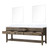 Lexora Norwalk 84 inch W Grey Oak Double Sink Vanity Cabinet, Carrara Marble Top, and 36 in Mirrors
