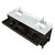 Lexora Norwalk 84 inch W Black Oak Double Sink Vanity Cabinet, Carrara Marble Top, and Faucet Set