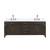 Lexora Laurel 84 inch W Brown Oak Double Sink Vanity Cabinet, Carrara Marble Top, and Faucet Set