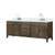 Lexora LVL84DR101 Laurel 84 inch W Grey Oak Double Sink Vanity Cabinet, Carrara Marble Top, and Faucet Set