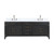 Lexora LVL84DJ101 Laurel 84 inch W Black Oak Double Sink Vanity Cabinet, Carrara Marble Top, and Faucet Set