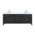 Lexora Laurel 84 inch W Black Oak Double Sink Vanity Cabinet, Carrara Marble Top, and Faucet Set
