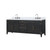 Lexora LVL84DJ101 Laurel 84 inch W Black Oak Double Sink Vanity Cabinet, Carrara Marble Top, and Faucet Set