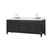 Lexora Laurel 84 inch W Black Oak Double Sink Vanity Cabinet, Carrara Marble Top, and Faucet Set