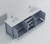 Lexora LVJ84DB101 Jacques 84 in. W Dark Grey Double Sink Vanity Cabinet, Carrara Marble Top, and Faucet Set