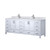 Lexora Jacques 84 in. W White Double Sink Vanity Cabinet, Carrara Marble Top, and Faucet Set