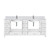 Lexora Jacques 84 in. W White Double Sink Vanity Cabinet, Carrara Marble Top, and Faucet Set