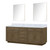 Lexora Abbey 84 inch W Grey Oak Double Sink Vanity Cabinet, Carrara Marble Top, and 36 in Mirrors