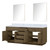 Lexora LVA84DR110 Abbey 84 inch W Grey Oak Double Sink Vanity Cabinet, Carrara Marble Top, and 36 in Mirrors