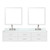 Lexora LVC84DA111 Castor 84 inch W White Double Sink Wall Hung Vanity Cabinet, Carrara Marble Top, Faucet Set, and 36 in Mirrors