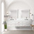 Lexora LVC84DA111 Castor 84 inch W White Double Sink Wall Hung Vanity Cabinet, Carrara Marble Top, Faucet Set, and 36 in Mirrors