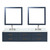 Lexora LVC84DE111 Castor 84 inch W Blue Double Sink Wall Hung Vanity Cabinet, Carrara Marble Top, Faucet Set, and 36 in Mirrors