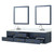 Lexora Castor 84 inch W Blue Double Sink Wall Hung Vanity Cabinet, Carrara Marble Top, Faucet Set, and 36 in Mirrors