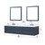 Lexora Castor 84 inch W Blue Double Sink Wall Hung Vanity Cabinet, Carrara Marble Top, Faucet Set, and 36 in Mirrors