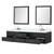 Lexora LVC84DL111 Castor 84 inch W Black Double Sink Wall Hung Vanity Cabinet, Carrara Marble Top, Faucet Set, and 36 in Mirrors