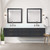 Lexora LVC84DL111 Castor 84 inch W Black Double Sink Wall Hung Vanity Cabinet, Carrara Marble Top, Faucet Set, and 36 in Mirrors