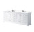 Lexora LVD84DA201 Dukes 84 in. W White Double Sink Vanity Cabinet, White Quartz Top, and Faucet Set