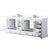 Lexora LVD84DA201 Dukes 84 in. W White Double Sink Vanity Cabinet, White Quartz Top, and Faucet Set