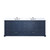 Lexora LVD84DE201 Dukes 84 in. W Navy Blue Double Sink Vanity Cabinet, White Quartz Top, and Faucet Set