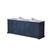 Lexora LVD84DE201 Dukes 84 in. W Navy Blue Double Sink Vanity Cabinet, White Quartz Top, and Faucet Set