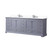 Lexora Dukes 84 in. W Dark Grey Double Sink Vanity Cabinet, Cultured Marble Top, and Faucet Set