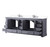 Lexora Dukes 84 in. W Dark Grey Double Sink Vanity Cabinet, Cultured Marble Top, and Faucet Set