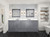 Lexora LVD84DB301 Dukes 84 in. W Dark Grey Double Sink Vanity Cabinet, Cultured Marble Top, and Faucet Set