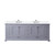 Lexora LVD84DB201 Dukes 84 in. W Dark Grey Double Sink Vanity Cabinet, White Quartz Top, and Faucet Set