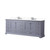 Lexora Dukes 84 in. W Dark Grey Double Sink Vanity Cabinet, White Quartz Top, and Faucet Set