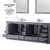 Lexora Dukes 84 in. W Dark Grey Double Sink Vanity Cabinet, White Quartz Top, and Faucet Set