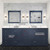 Lexora LVD84DE301 Dukes 84 in. W Navy Blue Double Sink Vanity Cabinet, Cultured Marble Top, and Faucet Set