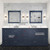 Lexora Dukes 84 in. W Navy Blue Double Sink Vanity Cabinet, Cultured Marble Top, and Faucet Set