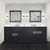 Lexora Dukes 84 in. W Espresso Double Sink Vanity Cabinet, White Quartz Top, and Faucet Set