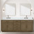 Lexora Abbey 84 inch W Grey Oak Double Sink Vanity Cabinet, Carrara Marble Top, and Faucet Set