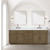 Lexora LVA84DR101 Abbey 84 inch W Grey Oak Double Sink Vanity Cabinet, Carrara Marble Top, and Faucet Set