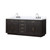 Lexora LVA84DJ101 Abbey 84 inch W Black Oak Double Sink Vanity Cabinet, Carrara Marble Top, and Faucet Set