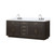 Lexora LVA84DK101 Abbey 84 inch W Brown Oak Double Sink Vanity Cabinet, Carrara Marble Top, and Faucet Set