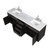 Lexora LVA84DK101 Abbey 84 inch W Brown Oak Double Sink Vanity Cabinet, Carrara Marble Top, and Faucet Set