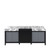 Lexora  LZ342284DLIS000 Zilara 84 in W x 22 in D Black and Grey Double Bath Vanity and Castle Grey Marble Top