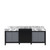 Lexora Zilara 84 inch W Black and Grey Double Sink Vanity Cabinet and Castle Grey Marble Top