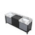 Lexora LZ342284DLIS000 Zilara 84 inch W Black and Grey Double Sink Vanity Cabinet and Castle Grey Marble Top