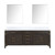 Lexora LVL84DK110 Laurel 84 inch W Brown Oak Double Sink Vanity Cabinet, Carrara Marble Top, and 36 in Mirrors
