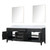 Lexora  LVL84DJ110 Laurel 84 in W x 22 in D Black Oak Double Bath Vanity, Carrara Marble Top, and 36 in Mirrors