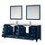 Lexora LJ342284DEWQM34F Jacques 84 in. W Navy Blue Double Sink Vanity Cabinet, White Quartz Top, Faucet Set, and 34 in. Mirrors