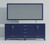 Lexora LJ342284DEWQM34F Jacques 84 in. W Navy Blue Double Sink Vanity Cabinet, White Quartz Top, Faucet Set, and 34 in. Mirrors